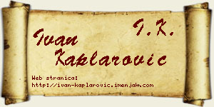 Ivan Kaplarović vizit kartica